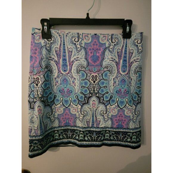 Talbots Pencil Skirt Womens Size 4 or 28 waist Business Work MultiColor Bohemian - Picture 2 of 7